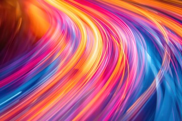 Poster - Abstract neon light lines creating sense of futuristic speed dynamic and modern background illustration with bright glowing effects showcasing fast movement and energy of technology