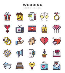 Wall Mural - icons set. Wedding for web. app. vector illustration.