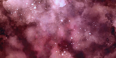 Wall Mural - Abstract pink sky cloud multicolor paint vintage wall grunge watercolor splatter texture backdrop background. summer winter day and pattern clouds backdrop pink color bright wallpaper.