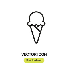 Leinwandbilder - Ice Cream icon vector. Linear-style sign for mobile concept and web design. Ice Cream symbol illustration. Pixel vector graphics - Vector.	
