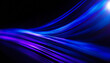 © ARVD73 - Neon glowing abstract background. Blurred glowing lines. Futuristic radiance. Defocused luminous navy blue color curve streak light flare motion on dark black background.