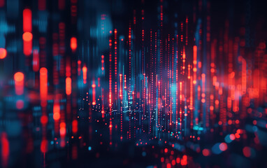 Wall Mural - technology sense red glowing dots abstract background,created with generative ai tecnology.