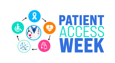 Wall Mural - March is Patient Access Week background template. Holiday concept. use to background, banner, placard, card, and poster design template with text inscription and standard color. vector illustration.