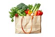 Supermarket paper bag filled with nourishing food. Concept Food Shopping, Grocery Haul, Healthy Choices, Sustainable Packaging, Nourishing Diet