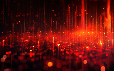 Wall Mural - technology sense red glowing dots abstract background,created with generative ai tecnology.