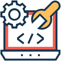 An icon of development flat design 