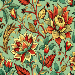 Wall Mural - pattern with flowers