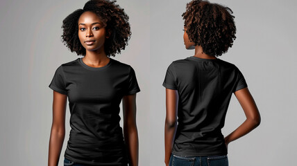 Wall Mural - black girl in a black t-shirt