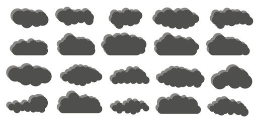 Wall Mural - Clouds in the sky. Abstract cloud set isolated on white background. Vector illustration.