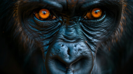 close up wildlife photography, authentic photo of a gorilla in natural habitat, taken with telephoto lenses, for relaxing animal wallpaper and more