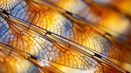 Dragonfly wing close up background with zoomed transparent lattice or macro chitin net