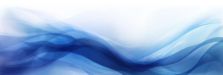 Wall Mural - Abstract watercolor paint background dark Navy Blue gradient color with fluid curve lines texture