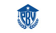 PBV three letter iconic academic logo design vector template. monogram, abstract, school, college, university, graduation cap symbol logo, shield, model, institute, educational, coaching canter, tech