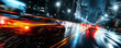 wallpaper for speed cars in the city, at night, with lights