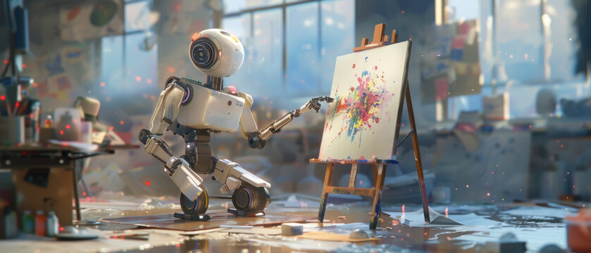 Painting Robot and Frustrated Human Artist
