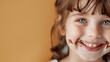 Jeune fille souriante avec du chocolat sur la bouche » IA générative