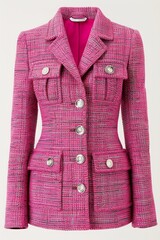 Canvas Print - pink jacket featuring buttons on the front. The jacket is made of a vibrant pink fabric and has a row of buttons running down the center