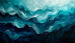 an abstract painting with a blue surface of waves in 