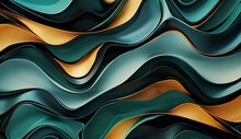 An Abstract Pattern In Turquoise Black And Green In T