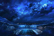 soccer stadium and  football stadium in the night 