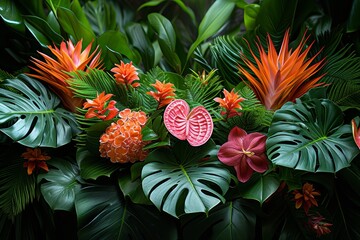 Sticker - bunch of colorful flowers blooming on a plant, showcasing their natural beauty and intricate patterns