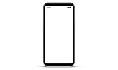 Poster - 3D realistic high quality smartphone mockup with isolated background. Smart phone mockup collection. Device front view. 3D mobile phone with shadow on white background.