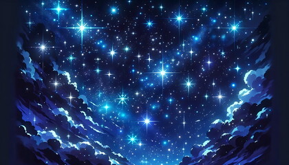 Wall Mural - A mesmerizing image featuring a night sky filled with twinkling stars