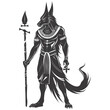 Silhouette anubis the egypt Mythical Creature black color only