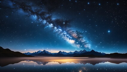 Wall Mural - beautiful night sky with a backdrop of star clusters