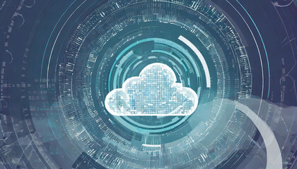 Abstract Artificial intelligence. Cloud computing. Machine learning. Technology web background. Virtual concept futuristic background