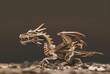 dragon paper kit by sofware arts, in the style of minimalistic metal sculptures, light brown and gold, canon eos 5d mark iv, chinapunk, caffenol developing, skeletal, optical illusions 
