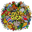 © balabolka - Costa Rica cartoon doodle illustration. Funny local design.