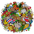 © balabolka - Costa Rica cartoon doodle illustration. Funny local design.