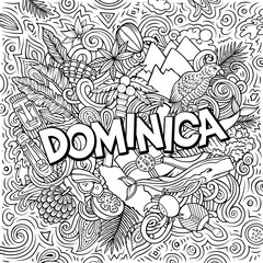 Wall Mural - Dominica cartoon doodle illustration. Funny local design.