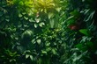 lush green forest brimming with a variety of plants, creating a vibrant and flourishing ecosystem