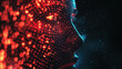 futuristic human face profile with dots. technology and artificial intelligence