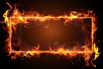 Poster - fire frame set against a stark black background. The flames dance and flicker, creating an intense and captivating visual display