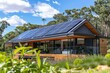 Sustainable home design featuring modern architecture with integrated solar panels and energy-efficient solutions.