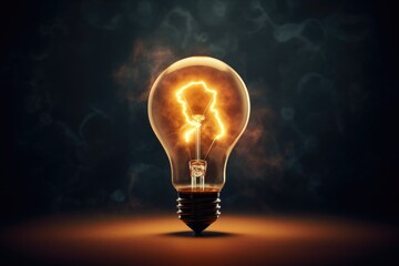 a unique light bulb with a lightning inside. ideal for technology concepts