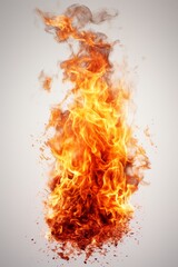 Poster - An intense fire blazes with fierce orange and yellow flames, engulfing its surroundings in a powerful display of heat and energy