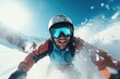© Fotograf - A man snowboarding down a snow covered slope, perfect for winter sports promotions