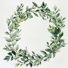 Beautiful Wreath With Colorful Flowers Isolated On A White Background. Midsummer Celebration Concept, Summer Decoration. Top View.
