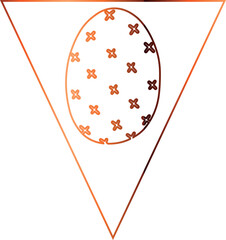 Sticker - Flag with a gradient egg for Easter holiday decoration.