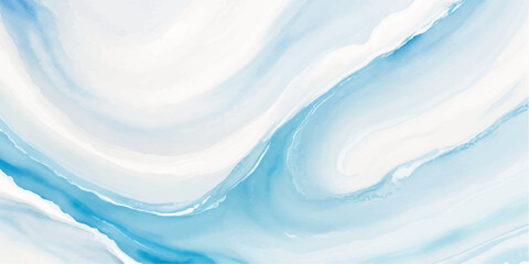 Wall Mural - abstract soft blue and white abstract water color ocean wave texture background .Fluid blue ocean wave layer Tsunami wave background in flat cartoon style. Big blue tropical water splash.	