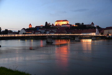 Poster - Abend an der Drau in Ptuj