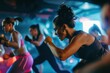 © Joaquin Corbalan - A group of women actively participating in a dance class, learning and practicing choreographed movements.