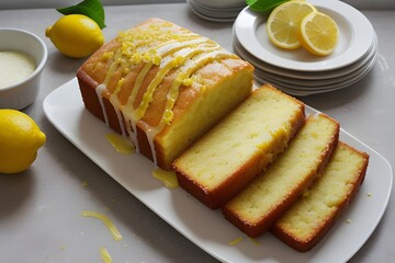 Wall Mural - Lemon drizzle cake