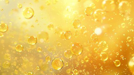 Wall Mural - Golden yellow oil bubble background