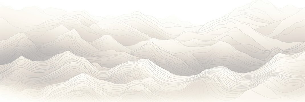 Mountain line art background, luxury White wallpaper design for cover, invitation background