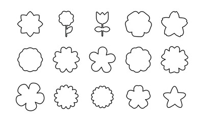 flower draw icon illustration, flower draw icon set vector